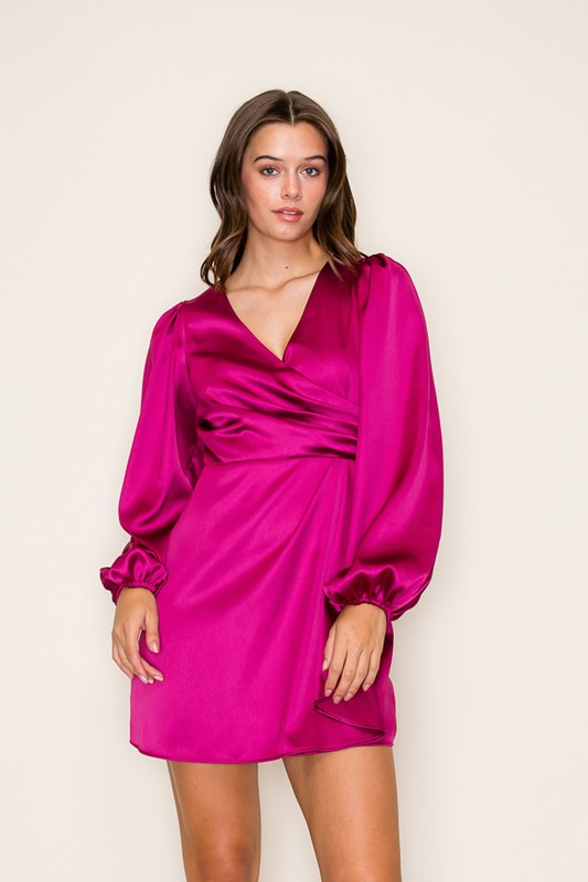 strapless open back dress Holiday Classic Magenta Mini Dress – Brooke & Blue