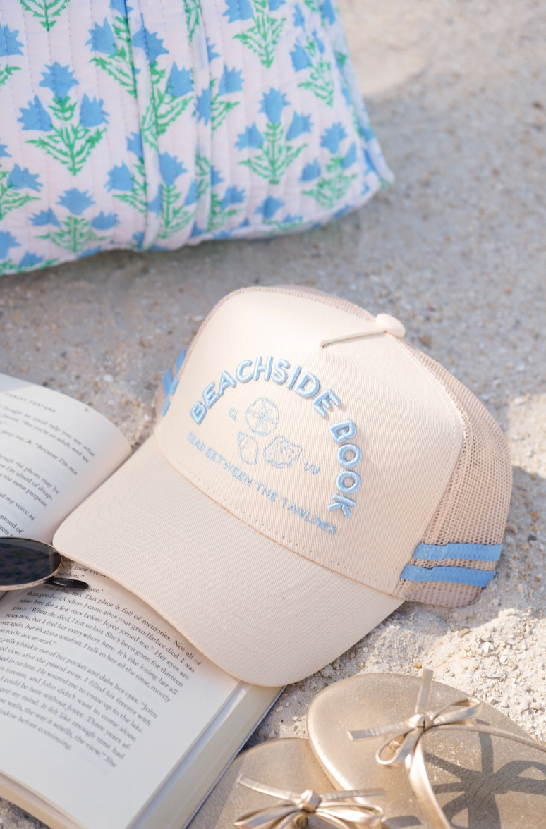 Beachside Book Club - Tan Canvas Trucker Hat