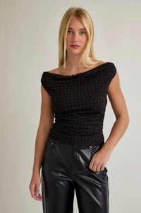Off The Shoulder Top with Rhinestones
