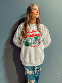 Christmas Greetings! North Pole Boxy Cotton Sweatshirt