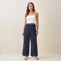 Navy Wildflower Trousers