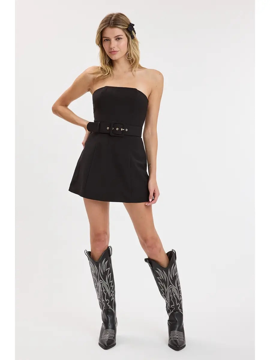 midnight black mini dress