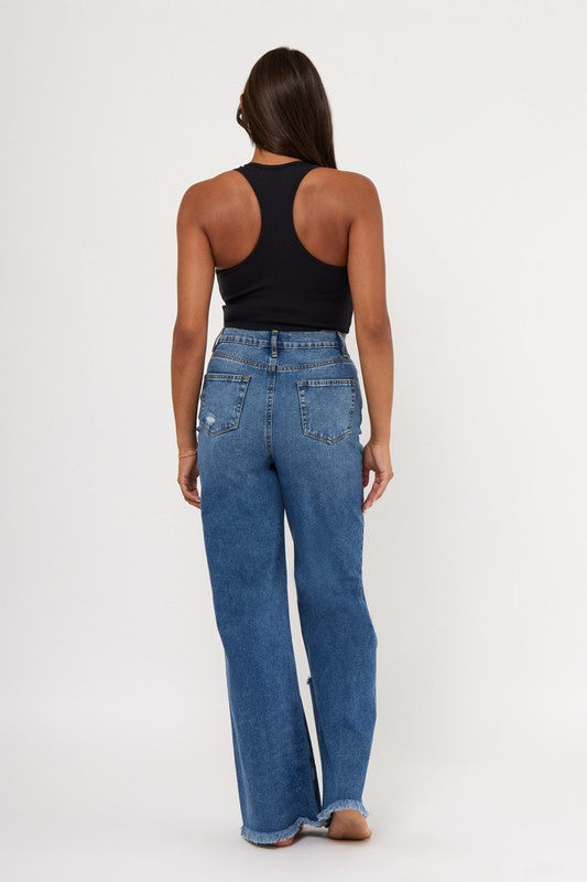 Blown Out Wide Leg Jeans