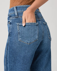 PAIGE Anessa w Twisted Outseam Panel Raw Hem / Hollyhock