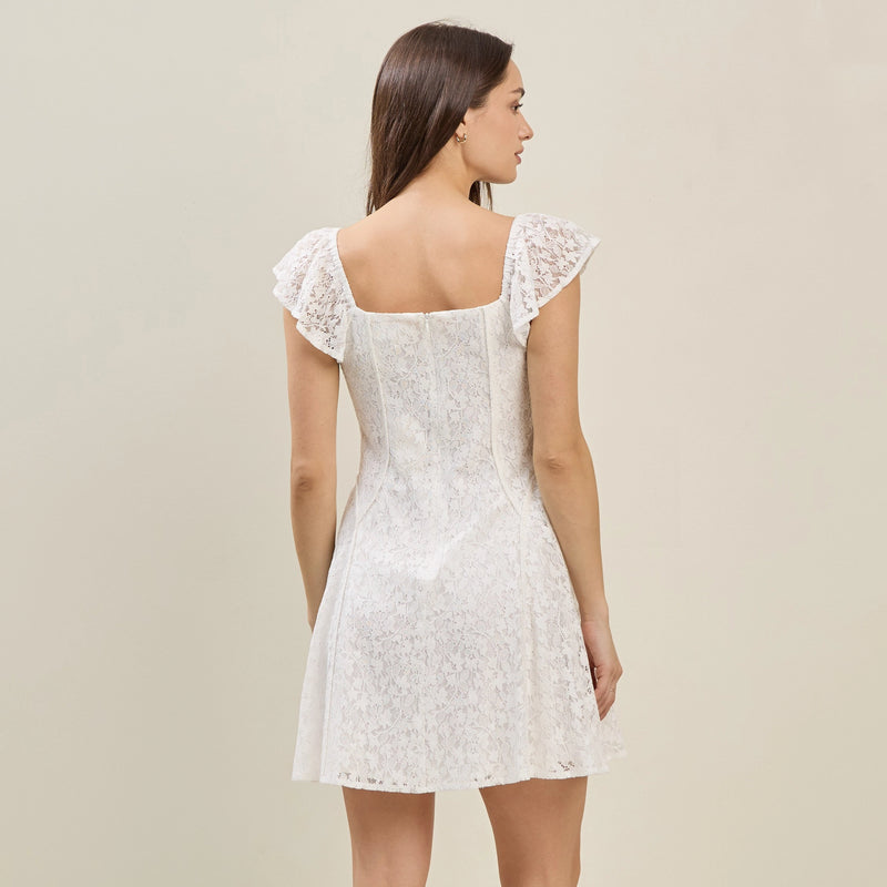 Floral Lace Mini Dress