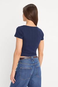 The Pointelle Square Neck Top