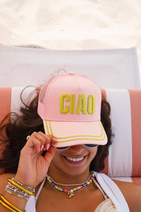 Ciao - Pink Canvas Trucker Hat