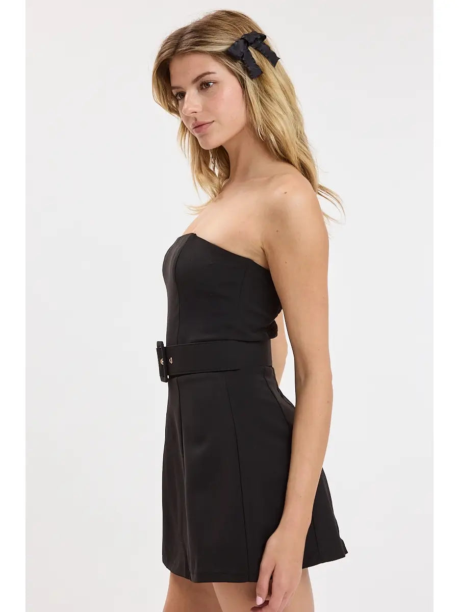 midnight black mini dress