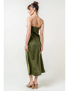 Pleated Strapless Midi Dress