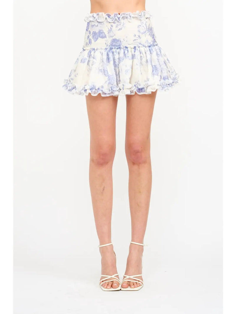 Sammie Blue Floral Skirt