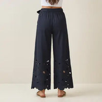Navy Wildflower Trousers