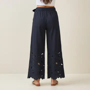 Navy Wildflower Trousers
