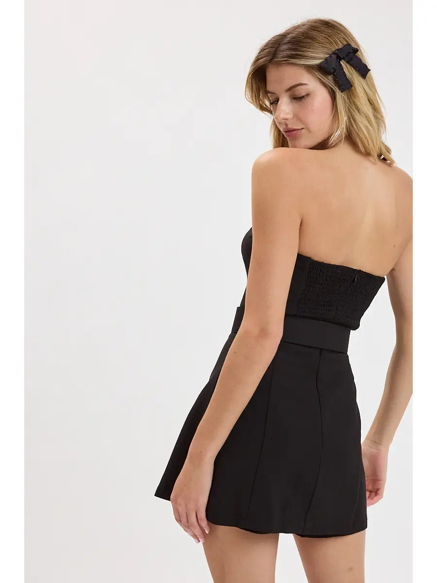 midnight black mini dress