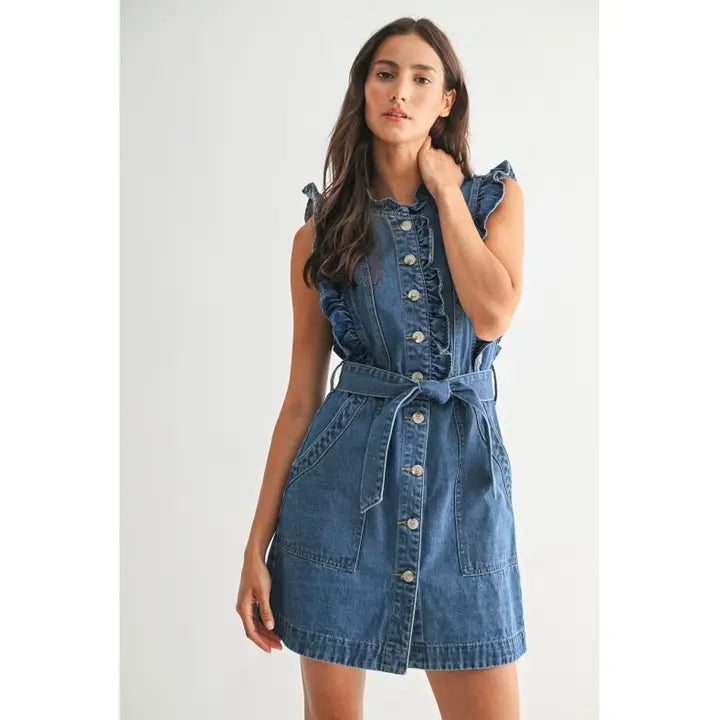 Stylish Denim Button-Down Dress