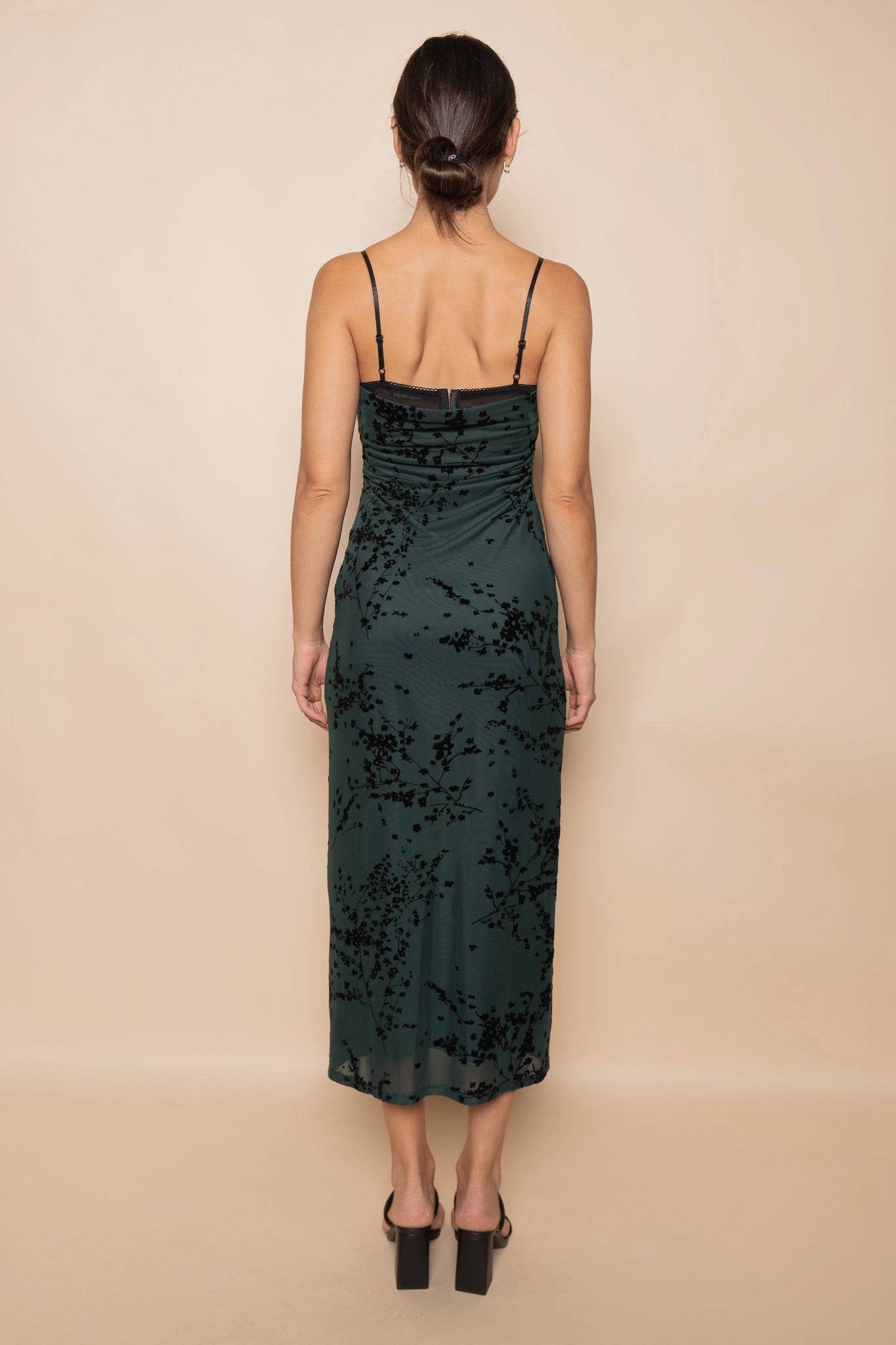 Mesh Velvet Midi Dress
