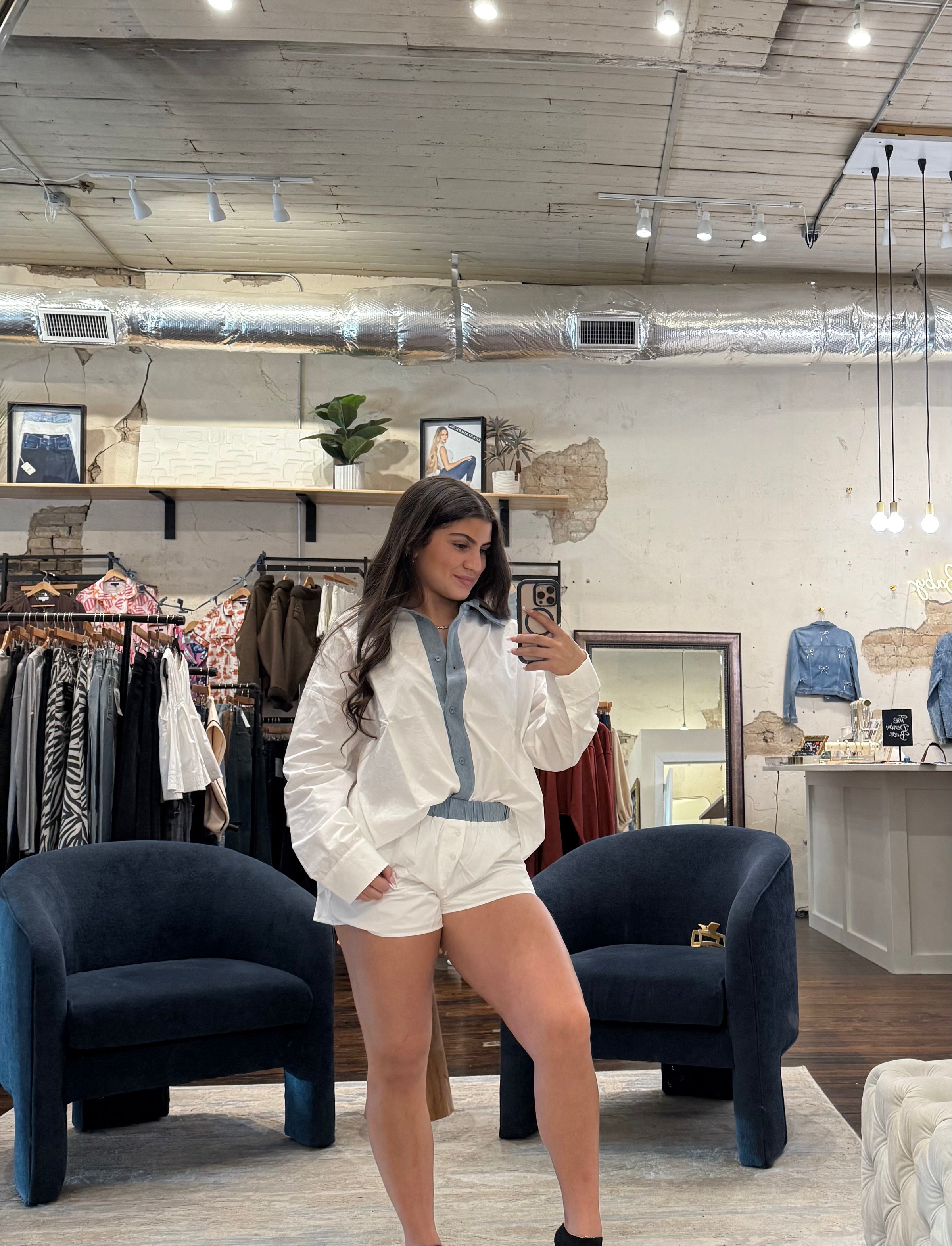 Button Down Short Set