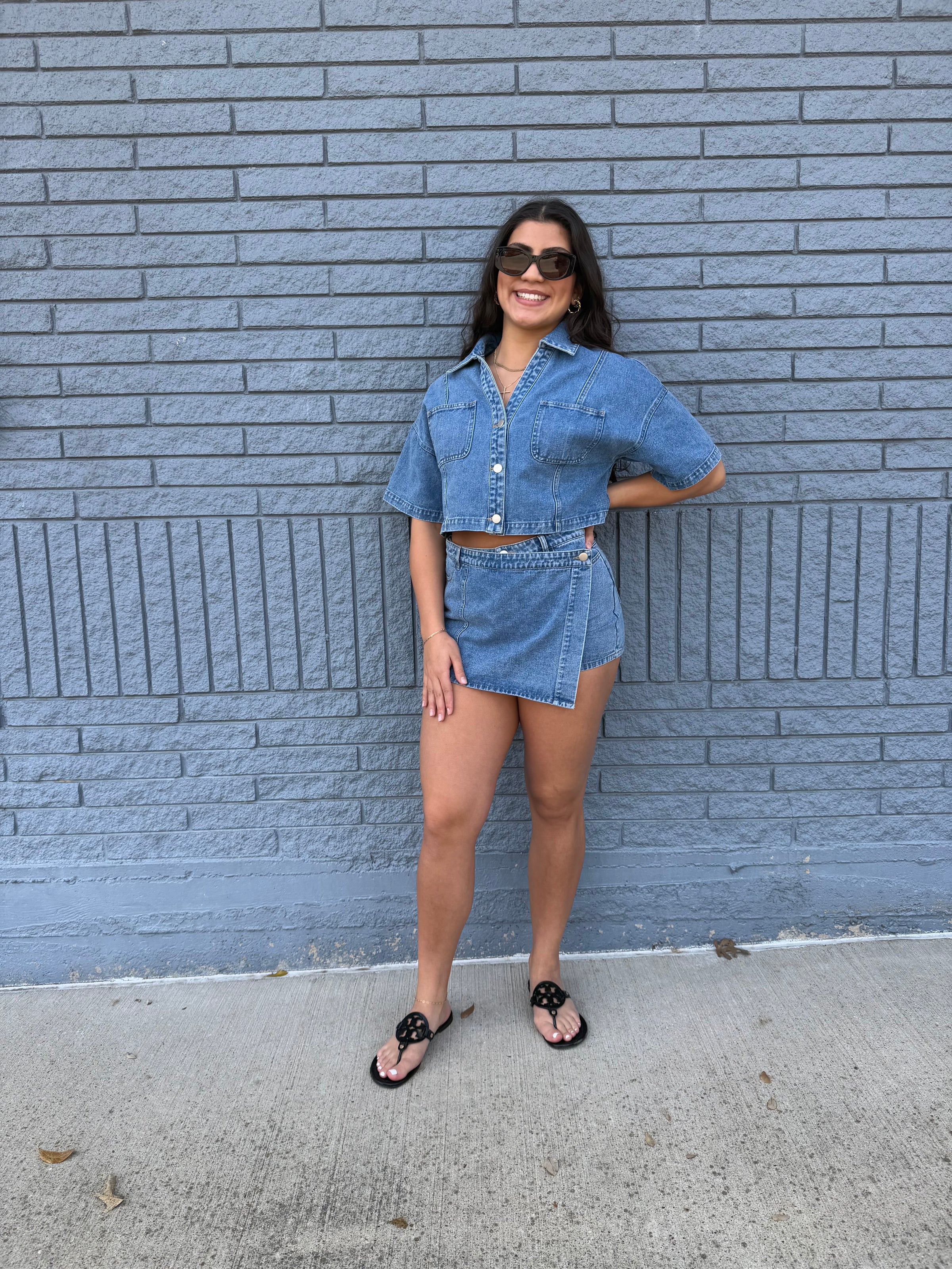 Denim Crop Shirt