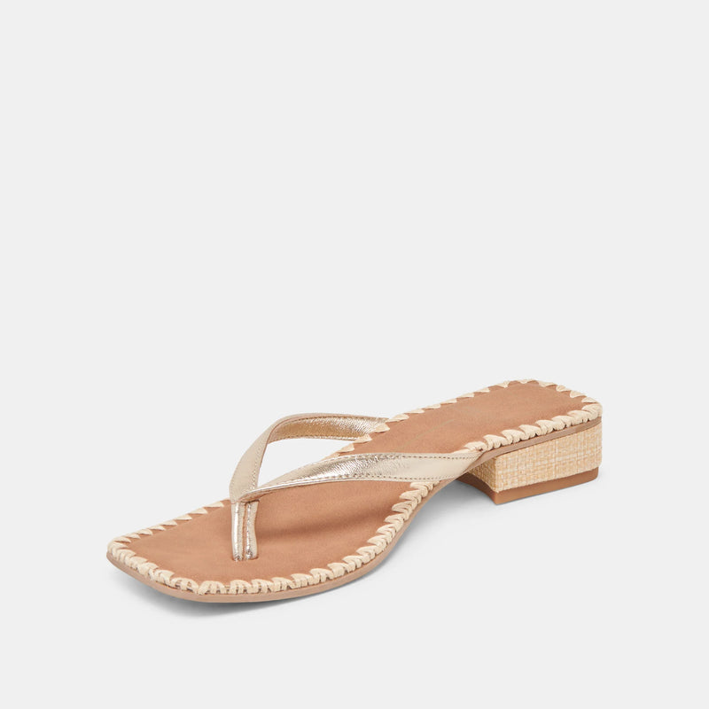 Barty Sandals Gold Metallic Leather
