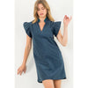 Flutter Sleeve Corduroy Dress