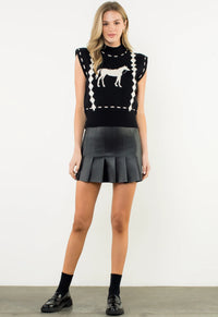 Sleeveless Horse Knit Vest