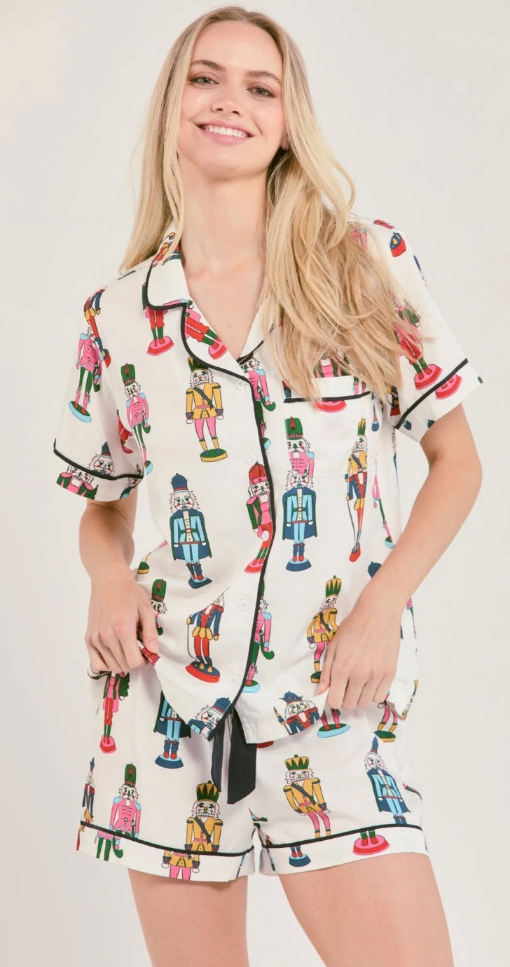 Holiday March Pajama Shorts Set
