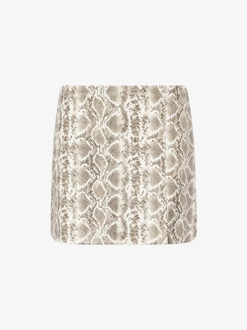 Faux Snake Print Mini Skirt