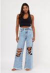 Blown Out Wide Leg Jeans