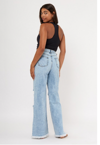 Blown Out Wide Leg Jeans