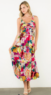 Floral Tiered Midi Dress