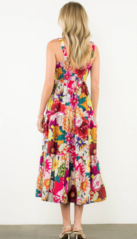 Floral Tiered Midi Dress