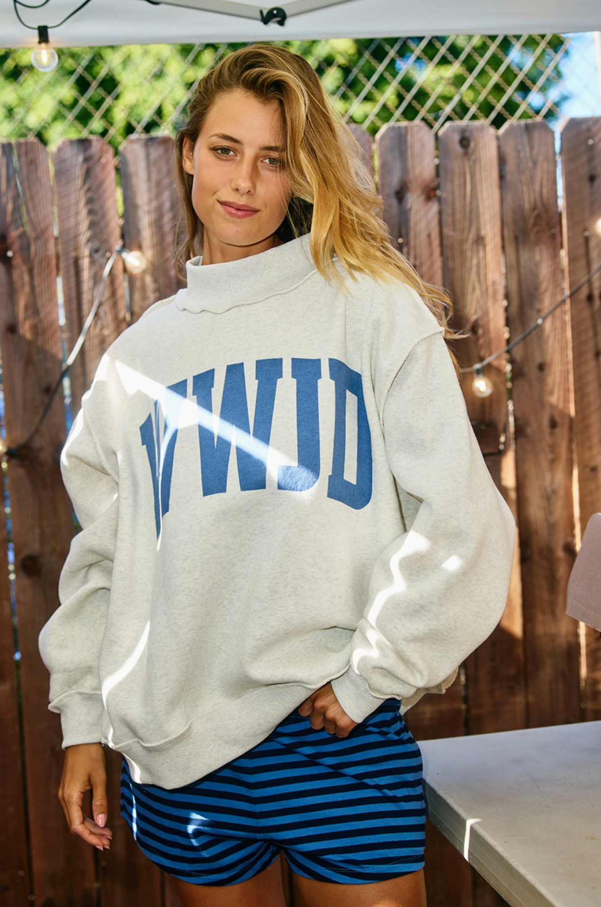 WWJD 'wwjd & Amen' Reversible Mock Neck Sweatshirt