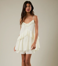Ruffle Detail Romper Dress