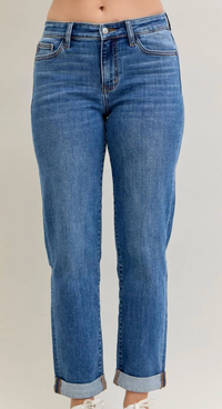 Cuffed Boyfriend Denim Jeans