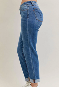 Cuffed Boyfriend Denim Jeans