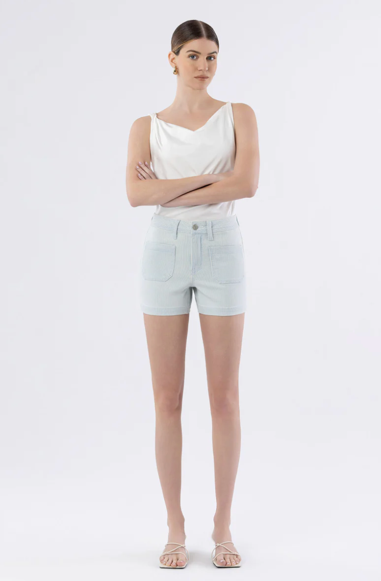 Striped Patch Pocket Shorts