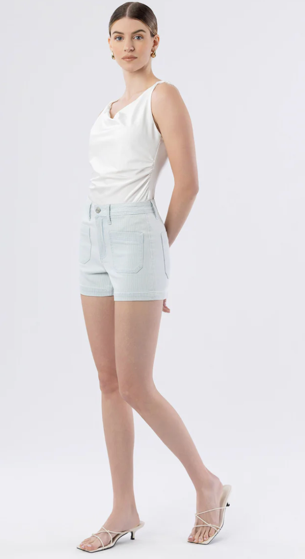 Striped Patch Pocket Shorts