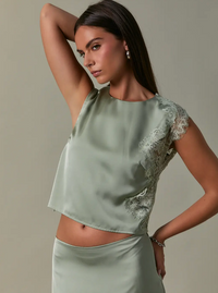 Silk Lace Detail Top
