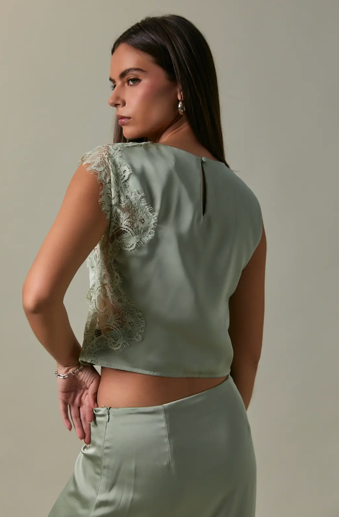 Silk Lace Detail Top