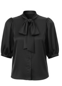 The Noir Bow Blouse