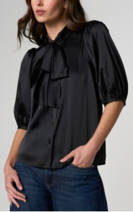 The Noir Bow Blouse
