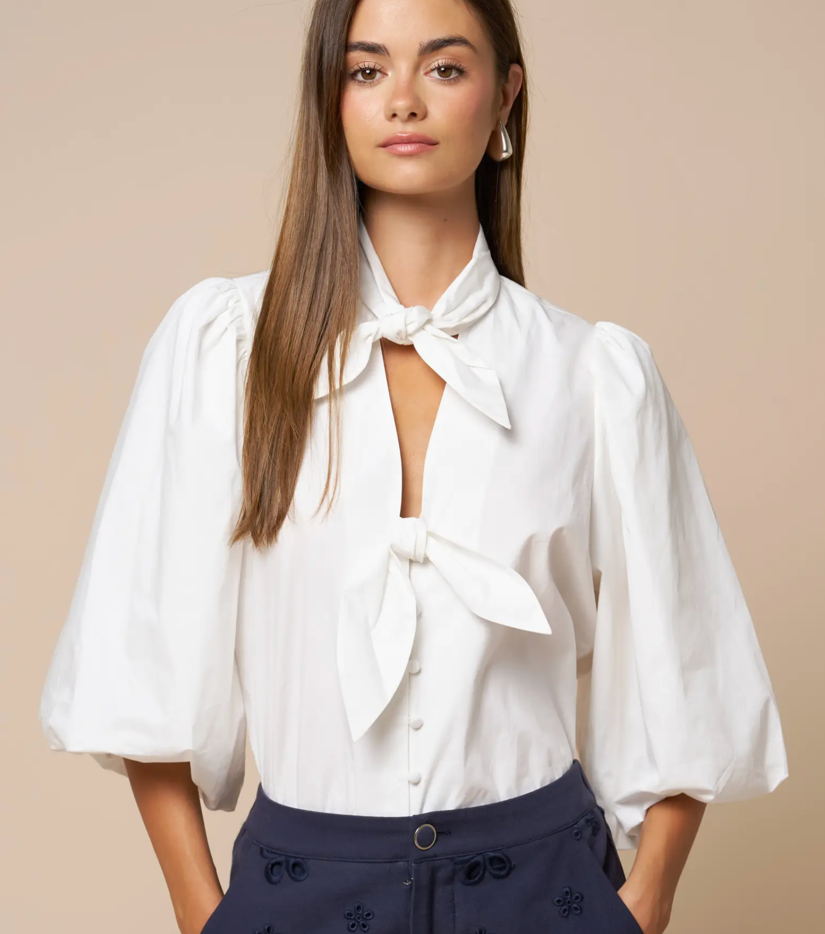 Puff Sleeve Button Down