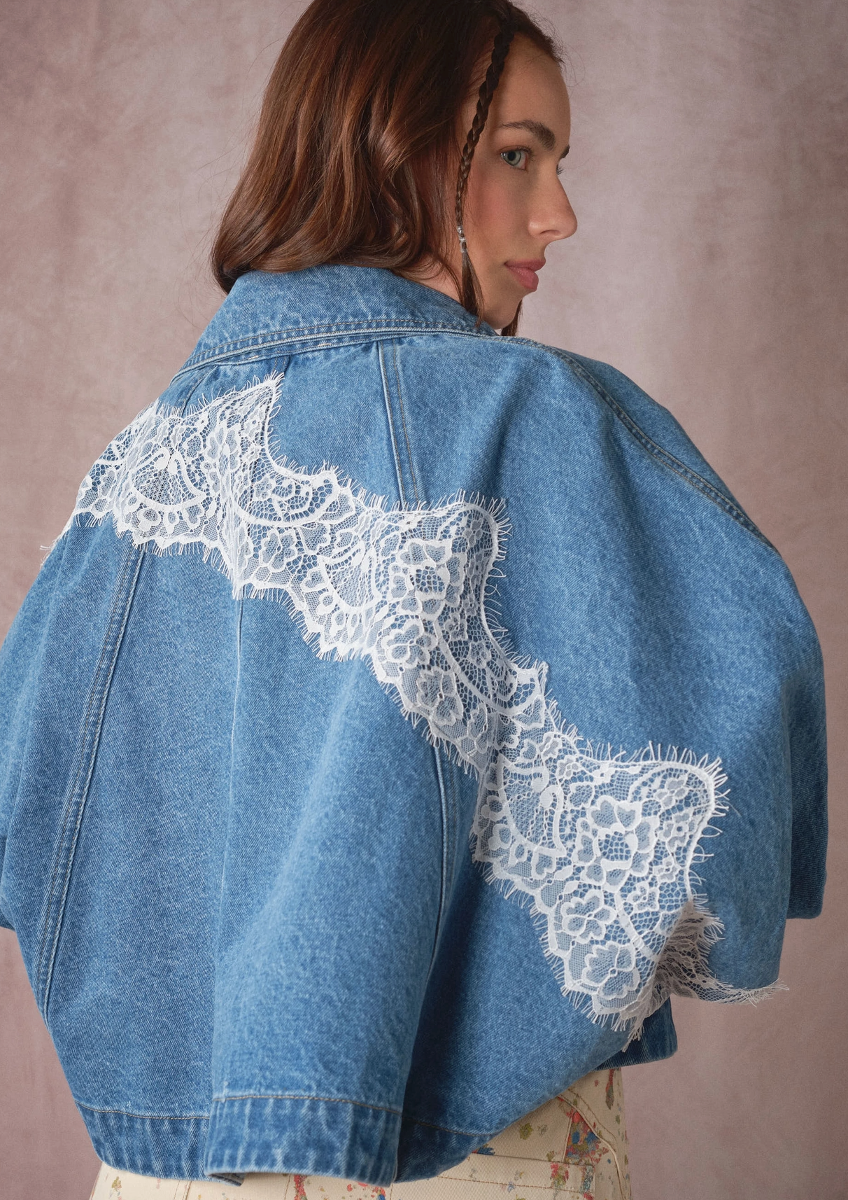 Love Me In Lace Denim Jacket