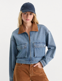The Denim Swing Cropped Jacket