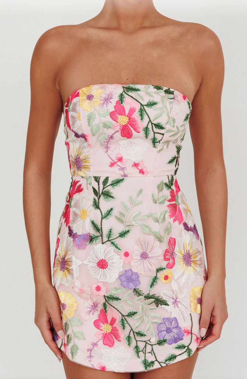 Floral Embellished Mini Dress