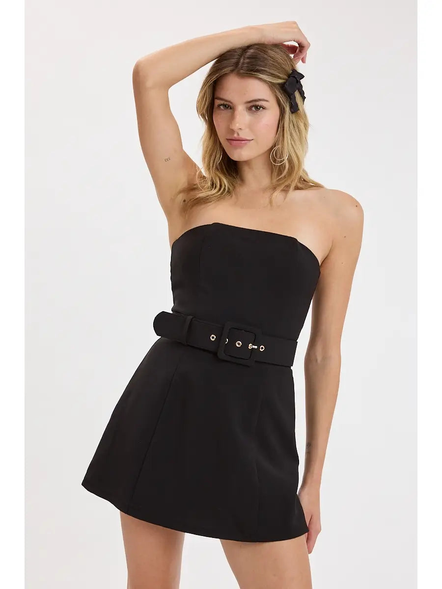 midnight black mini dress
