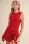 Sleeveless Wrap Tie Front Dress