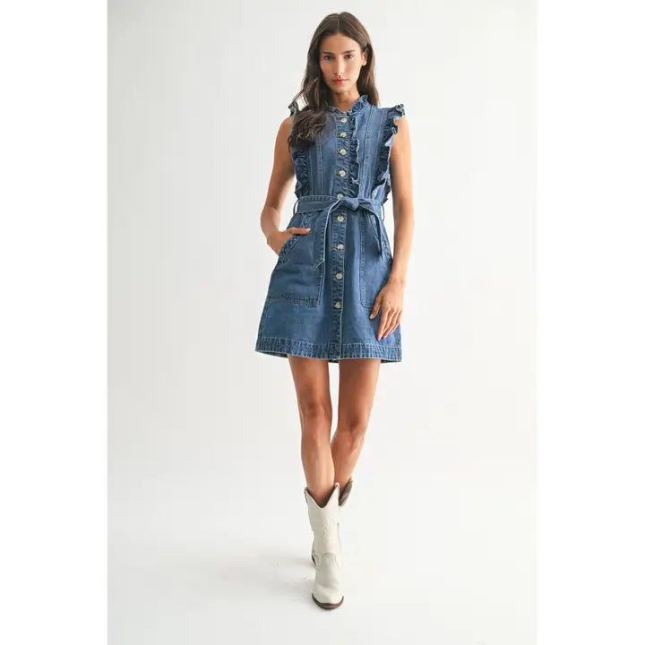 Stylish Denim Button-Down Dress