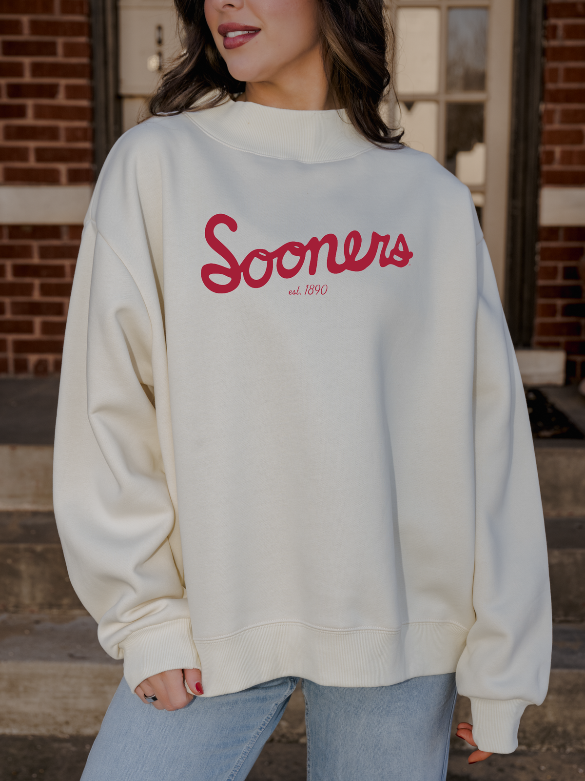 Mock Neck Sooners Sweatshirt