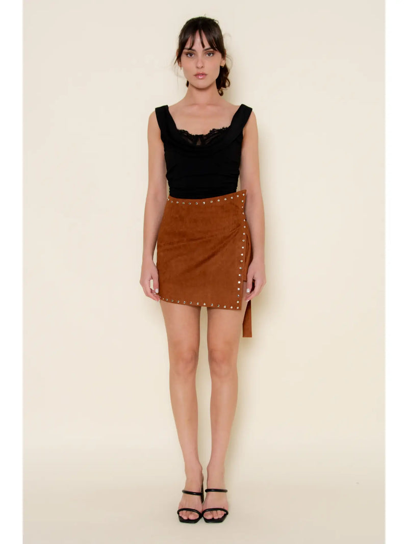 Lace Bra Cowl Top